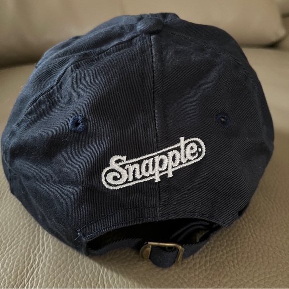 New SNAPPLE BASEBALL CAP HAT NAVY COTTON Adult One Size Unisex adjustable strap - Picture 2 of 13
